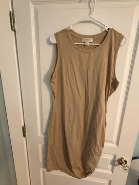 Michael Kors Neutral Tan Sleeveless Jersey Dress
